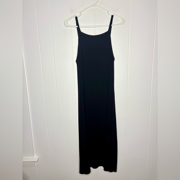 Eileen Fisher Viscose Square Neck Midi Dress Black Women’s Size Small Stretch - Picture 3 of 7
